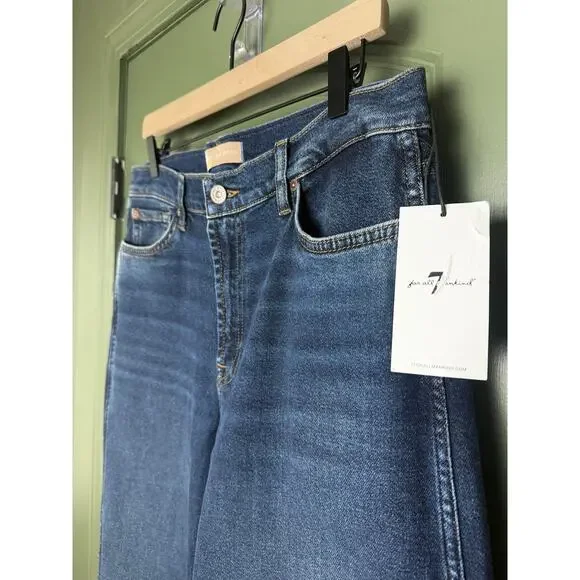 NWT 7 for All Mankind Luxe Vintage Lotta Jean Cisco Dark Wash High Rise Size 31 - Picture 4 of 9